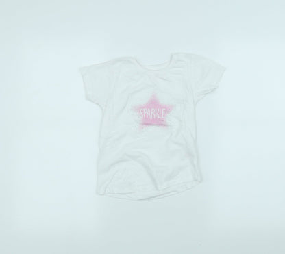 Primark Girls White   Basic T-Shirt Size 6-7 Years
