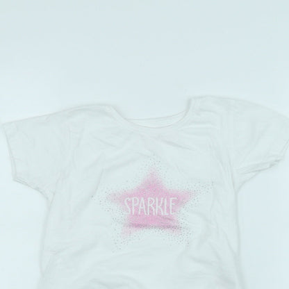 Primark Girls White   Basic T-Shirt Size 6-7 Years