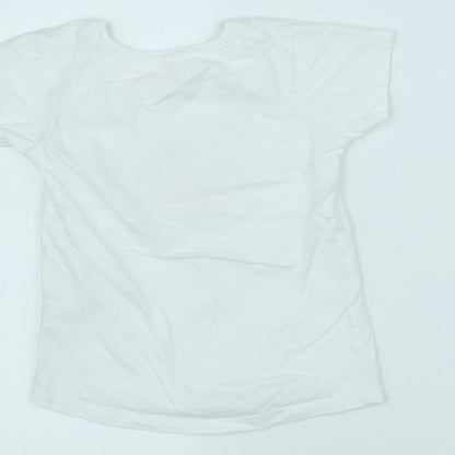 Primark Girls White   Basic T-Shirt Size 6-7 Years