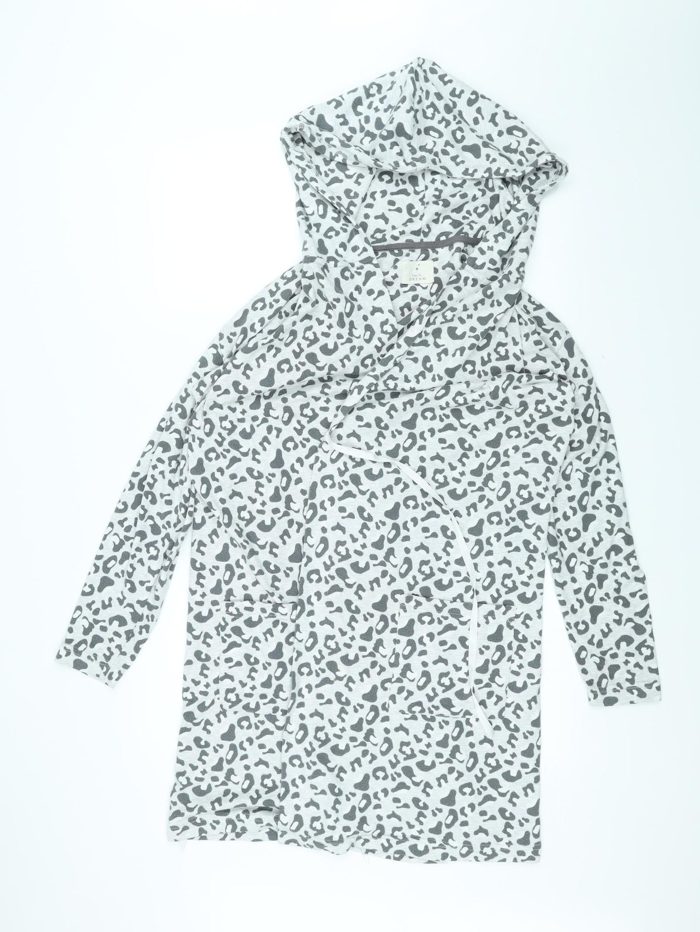 Dreams Womens White Animal Print  Pullover Hoodie Size M