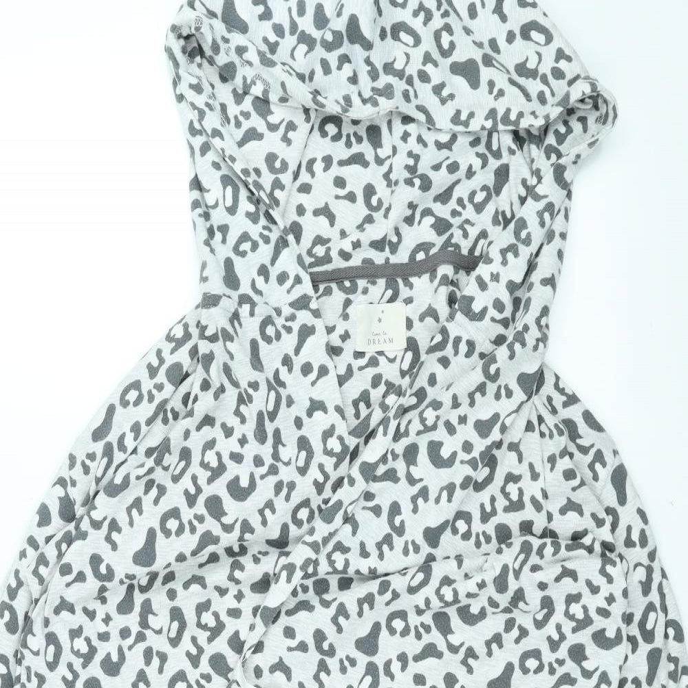 Dreams Womens White Animal Print  Pullover Hoodie Size M