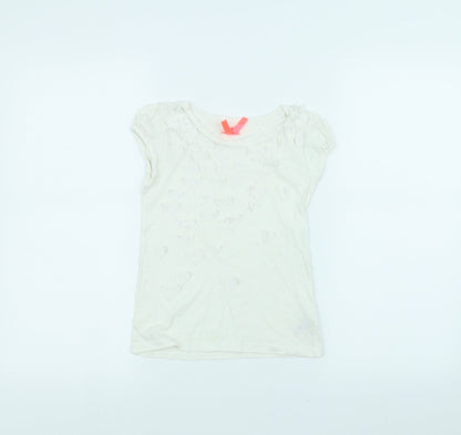 Next Girls White   Basic T-Shirt Size 5 Years