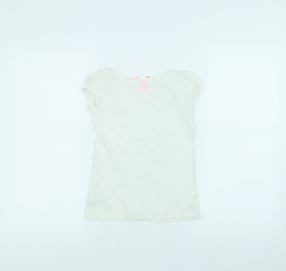 Next Girls White   Basic T-Shirt Size 5 Years