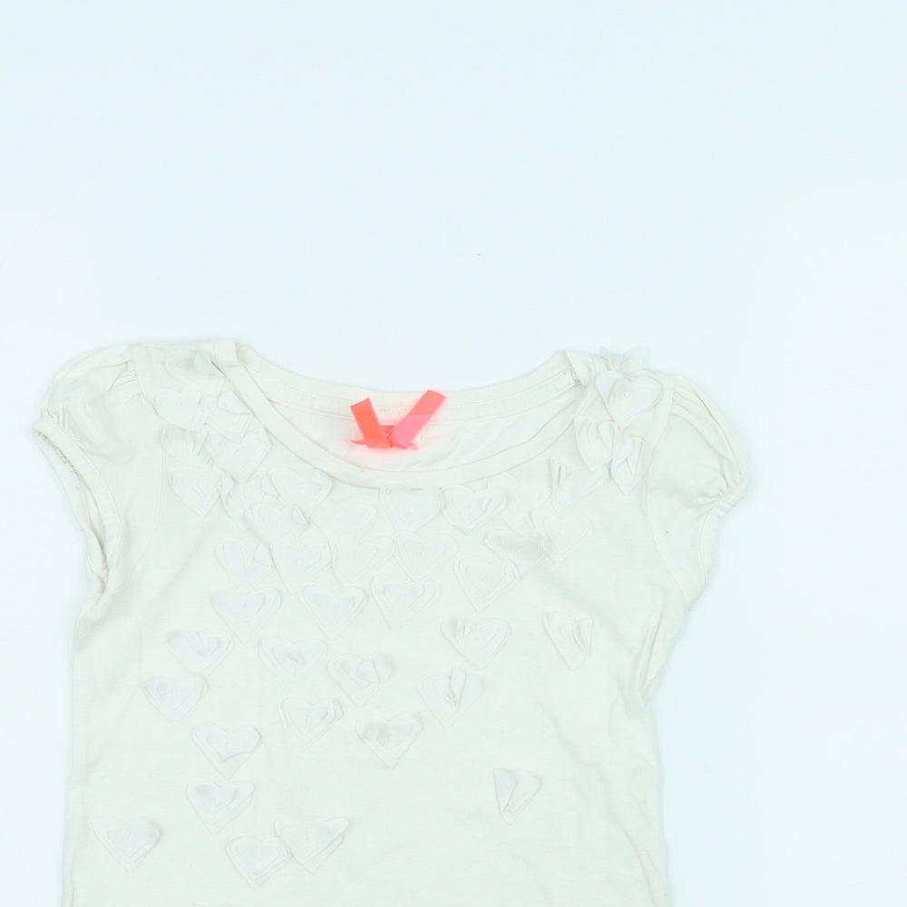 Next Girls White   Basic T-Shirt Size 5 Years