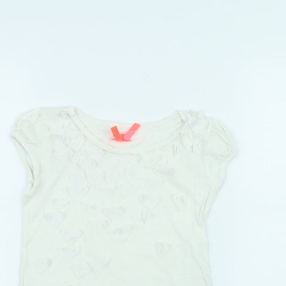 Next Girls White   Basic T-Shirt Size 5 Years