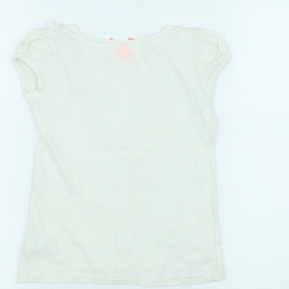 Next Girls White   Basic T-Shirt Size 5 Years