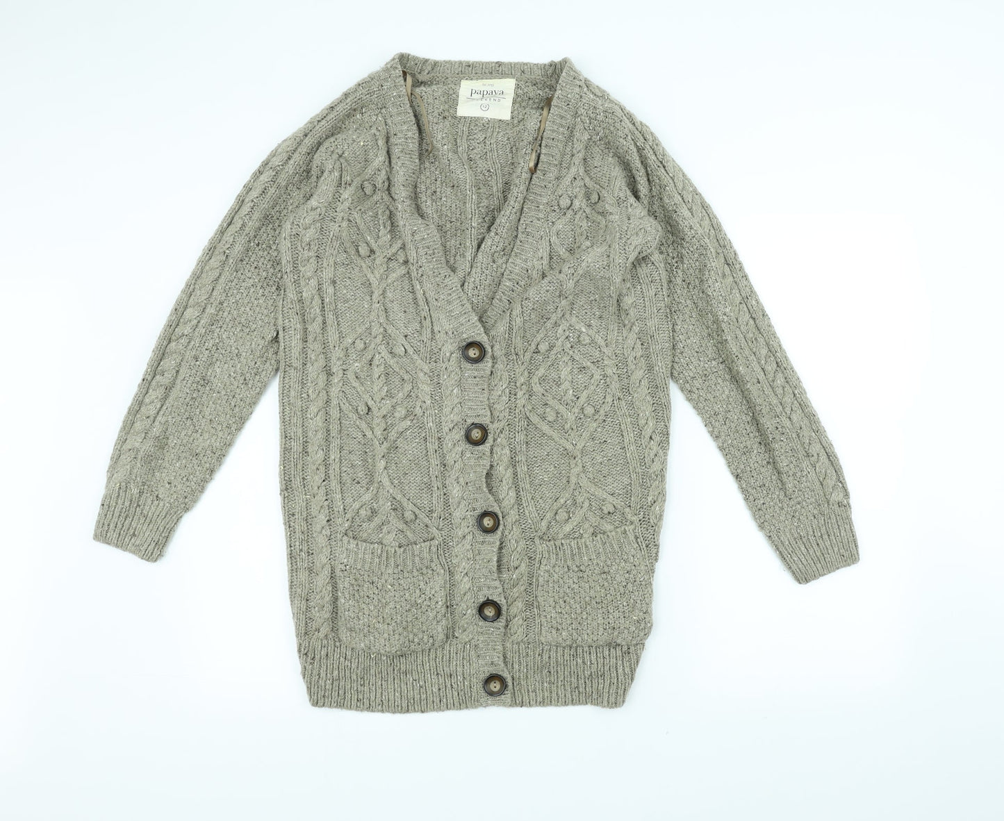 12 Womens Brown  Knit Jacket Coatigan Size 12