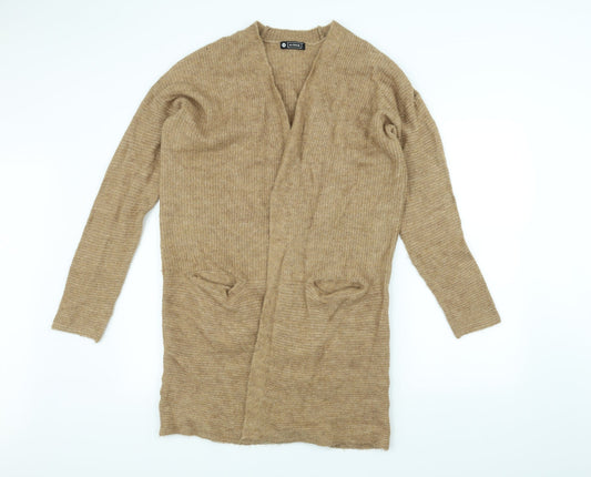 Avenue Womens Brown  Knit Jacket Coatigan Size 14