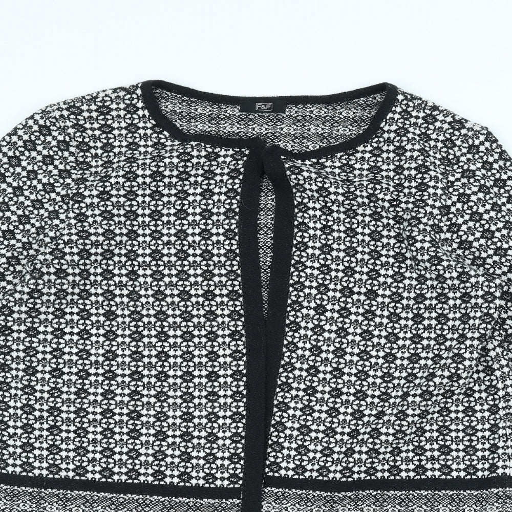 F&F Womens White  Knit Jacket Coatigan Size 12