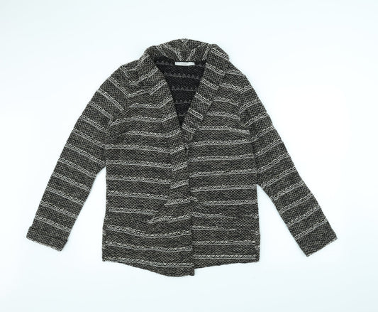 George Womens Brown Striped  Jacket Coatigan Size 14