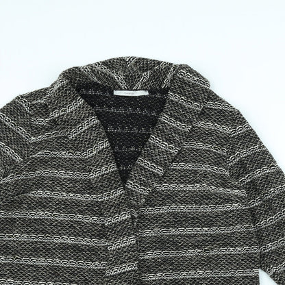 George Womens Brown Striped  Jacket Coatigan Size 14
