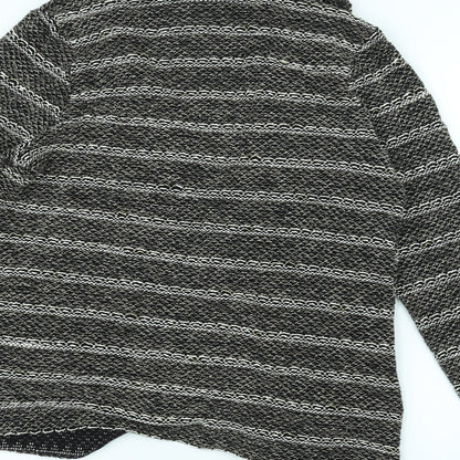 George Womens Brown Striped  Jacket Coatigan Size 14