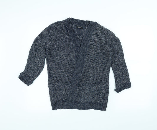 F&F Womens Blue  Knit Jacket Coatigan Size 12