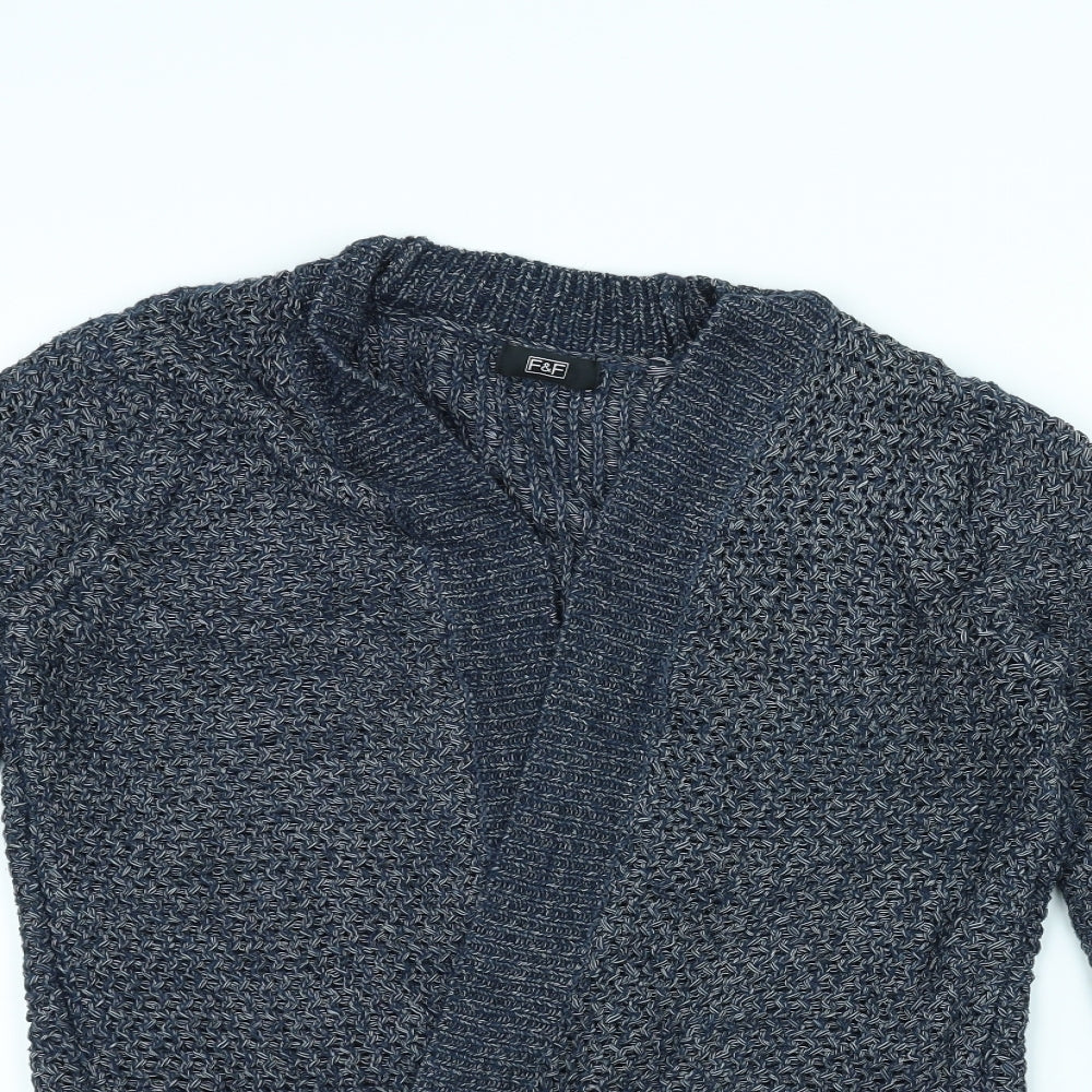 F&F Womens Blue  Knit Jacket Coatigan Size 12
