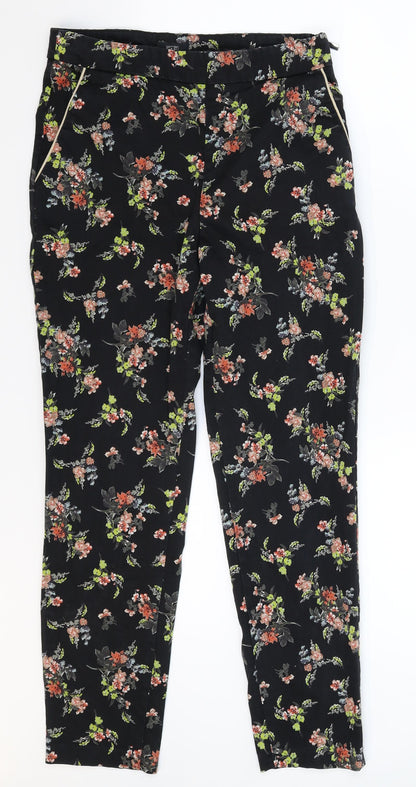 F&F Womens Black Floral  Trousers  Size 26 in L26 in