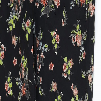 F&F Womens Black Floral  Trousers  Size 26 in L26 in