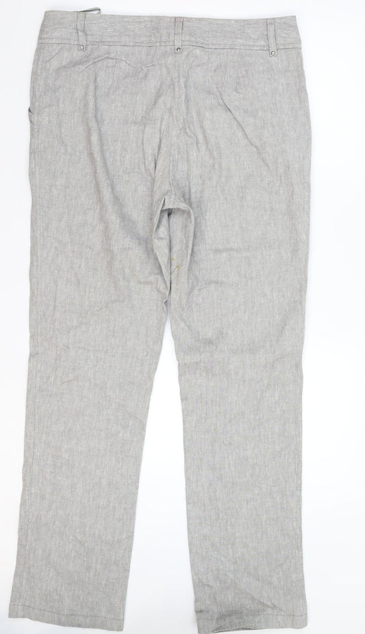 Per Una Womens Grey   Trousers  Size 14 L32 in