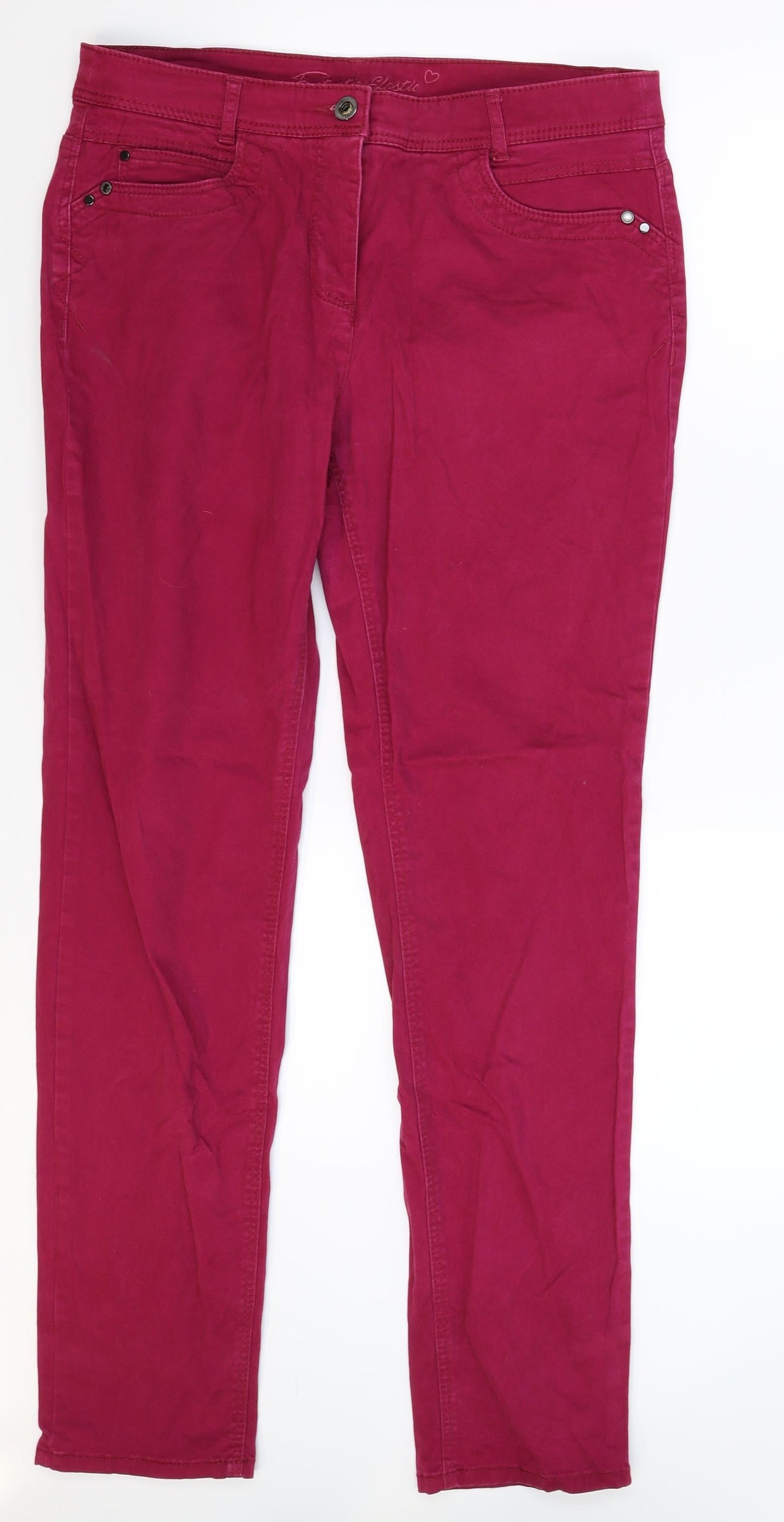 C&A Womens Pink  Denim Straight Jeans Size 32 in L30 in