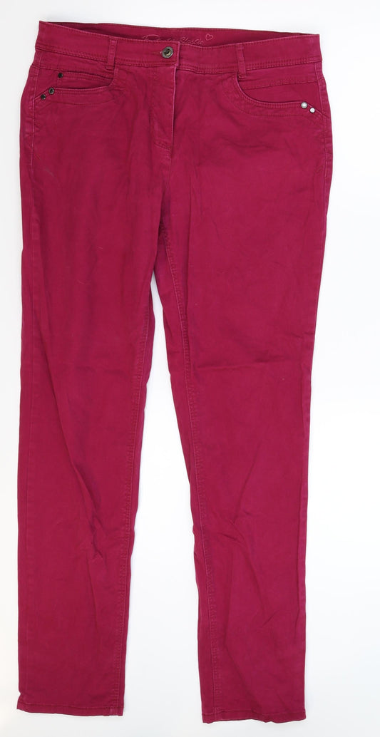 C&A Womens Pink  Denim Straight Jeans Size 32 in L30 in
