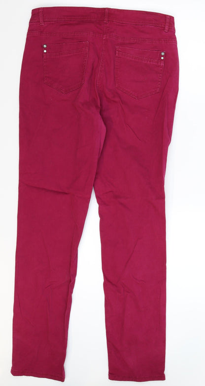 C&A Womens Pink  Denim Straight Jeans Size 32 in L30 in