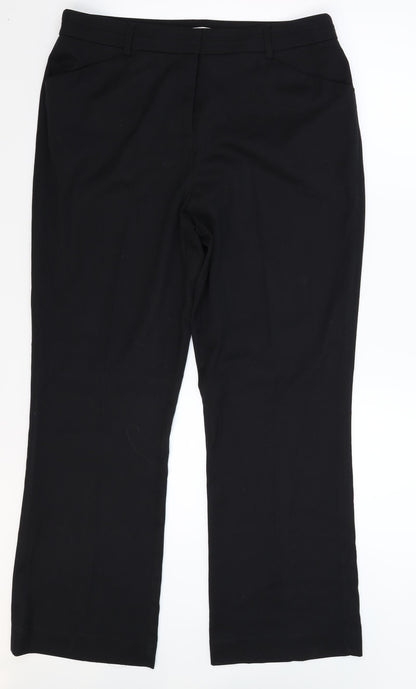 TU Womens Black  Rayon Trousers  Size 14 L28 in