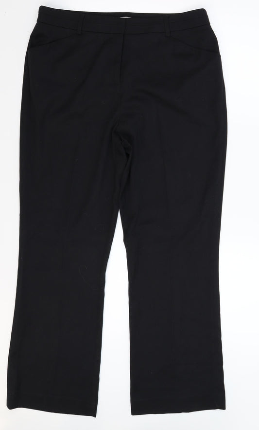 TU Womens Black  Rayon Trousers  Size 14 L28 in