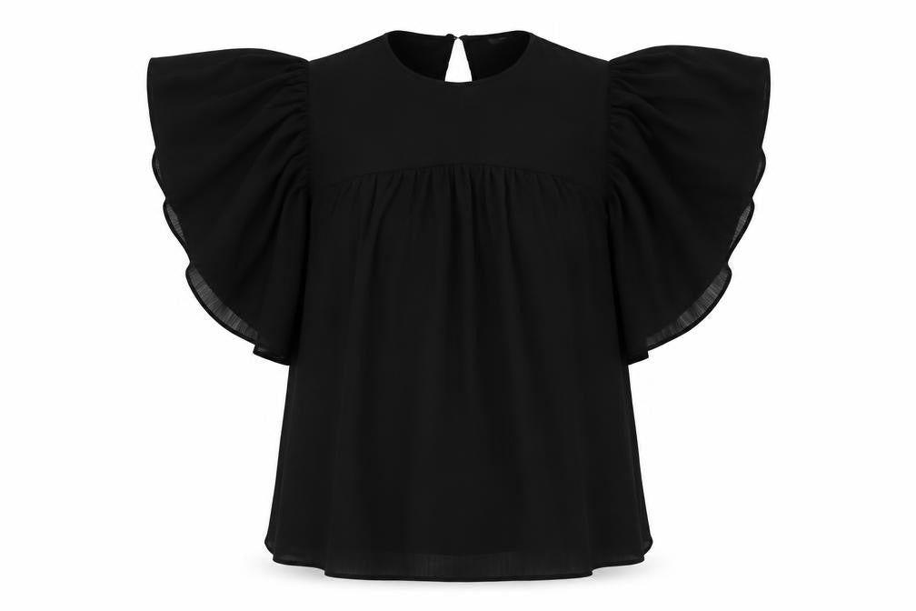 Womens UK Size 10 H&M Black Basic Blouse
