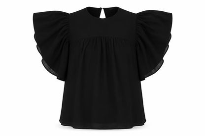 Womens UK Size 10 H&M Black Basic Blouse