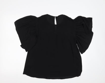 Womens UK Size 10 H&M Black Basic Blouse
