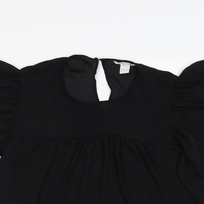 Womens UK Size 10 H&M Black Basic Blouse