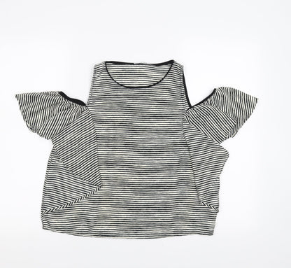 Womens UK Size L Zara Black Basic Blouse