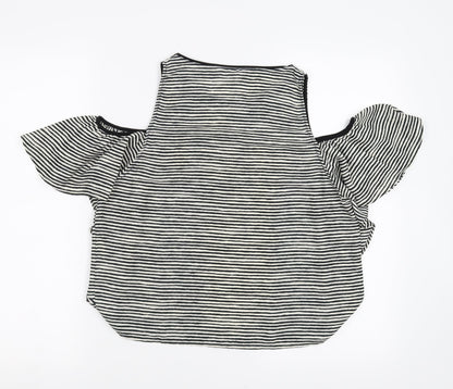 Womens UK Size L Zara Black Basic Blouse
