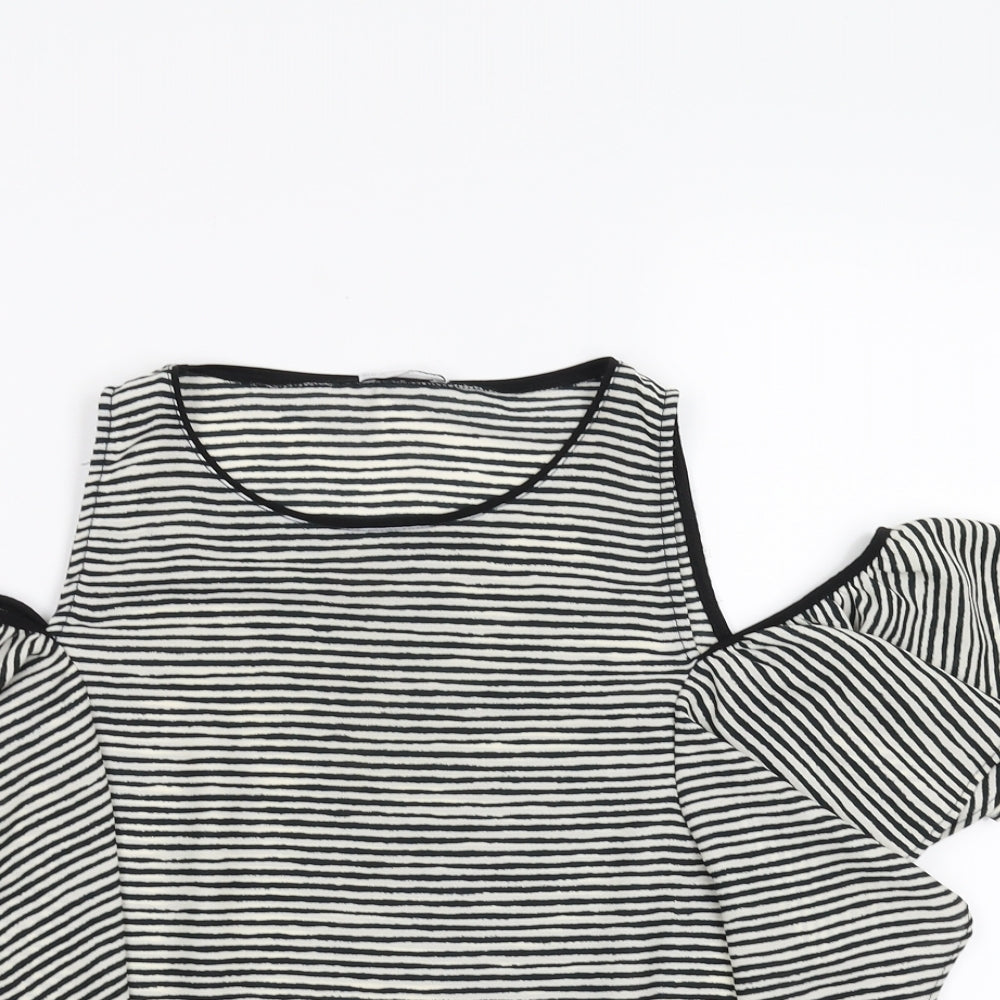 Womens UK Size L Zara Black Basic Blouse