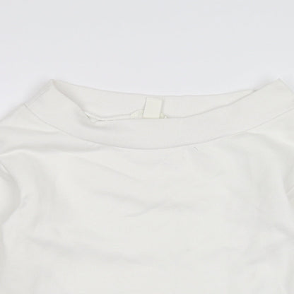 H&M Womens White   Pullover Sweatshirt Size S