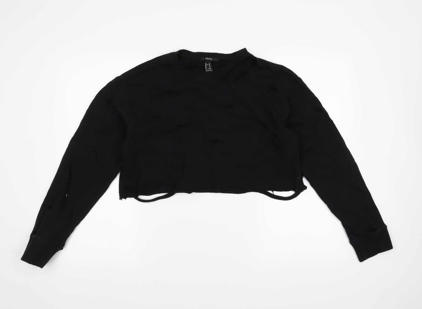 Womens UK Size M FOREVER 21 Black Pullover Sweatshirt