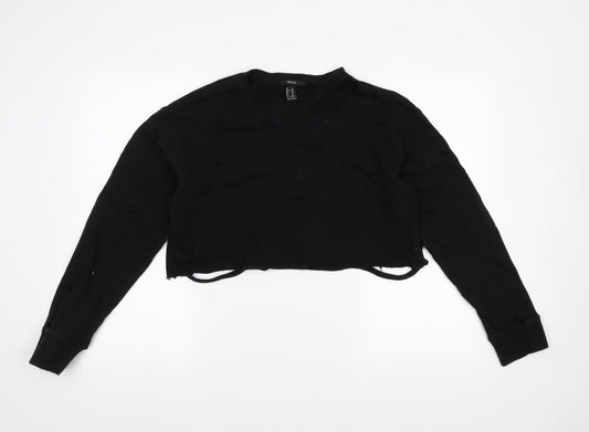 Womens UK Size M FOREVER 21 Black Pullover Sweatshirt