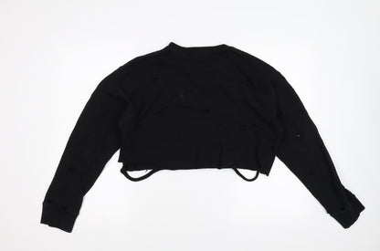 Womens UK Size M FOREVER 21 Black Pullover Sweatshirt