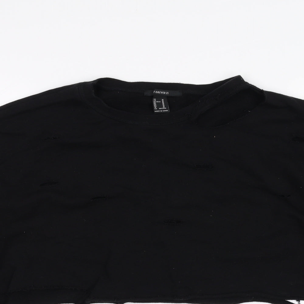 Womens UK Size M FOREVER 21 Black Pullover Sweatshirt