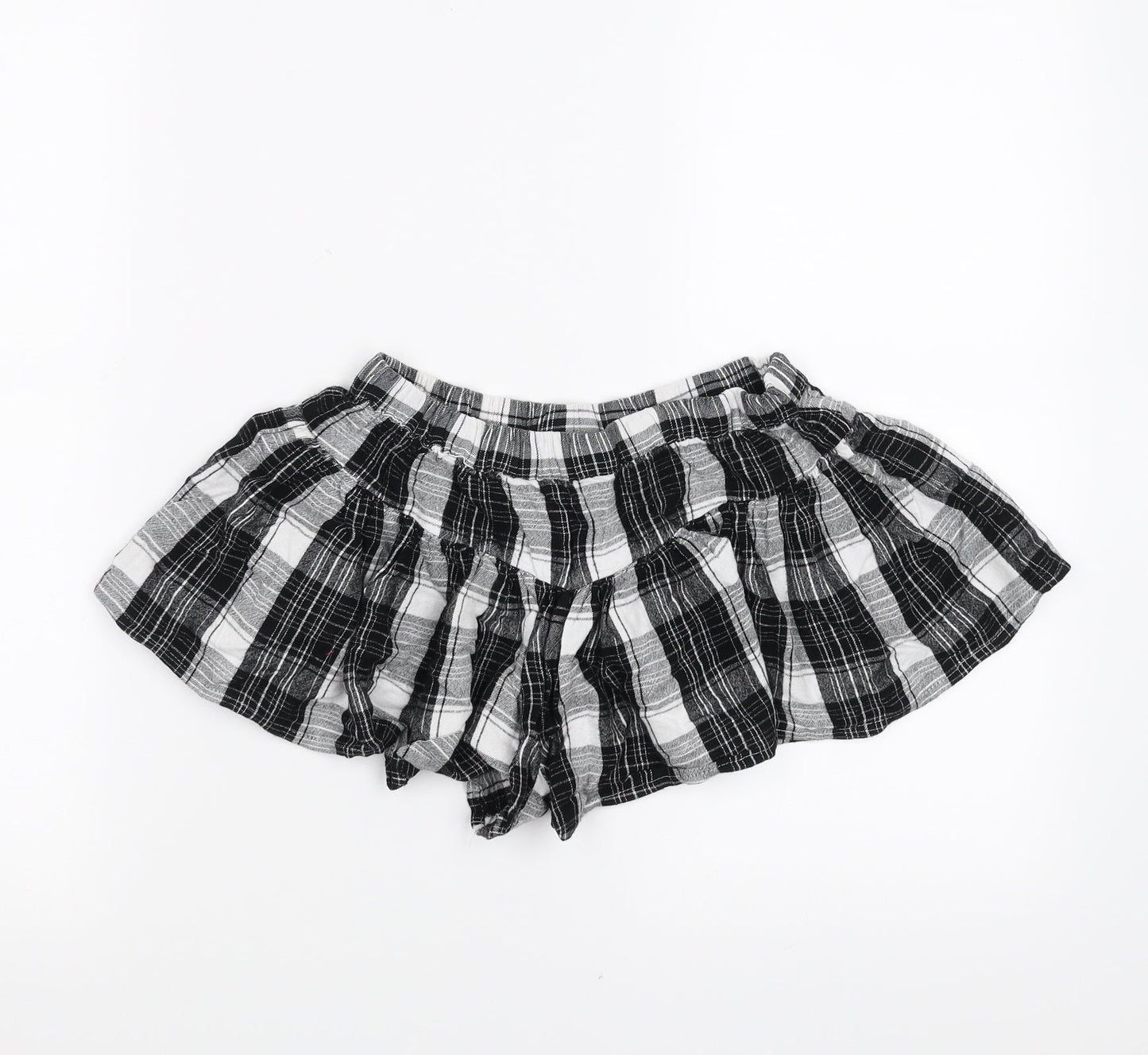 NEXT Girls Black Plaid  Hot Pants Shorts Size 7 Years