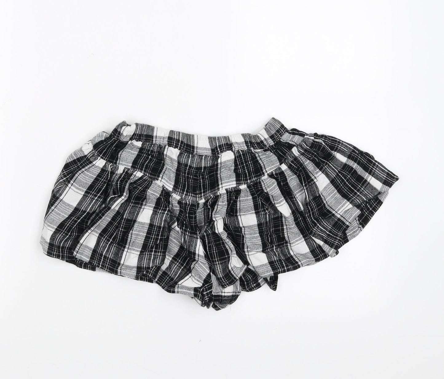 NEXT Girls Black Plaid  Hot Pants Shorts Size 7 Years