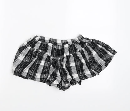 NEXT Girls Black Plaid  Hot Pants Shorts Size 7 Years