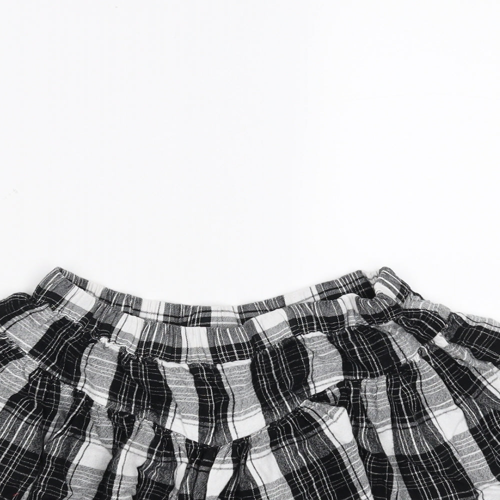 NEXT Girls Black Plaid  Hot Pants Shorts Size 7 Years