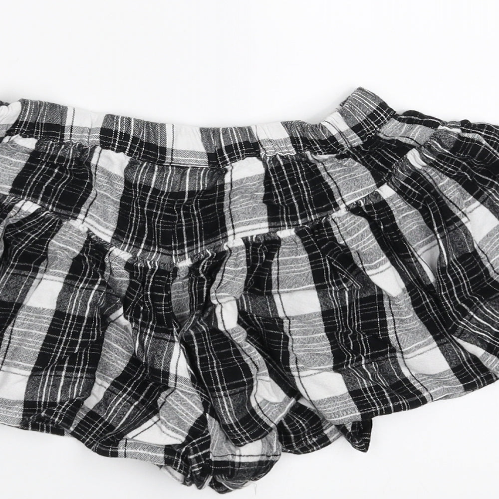 NEXT Girls Black Plaid  Hot Pants Shorts Size 7 Years