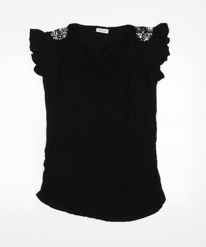 Womens UK Size L Yessica Black Basic Blouse