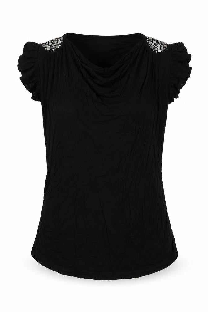 Womens UK Size L Yessica Black Basic Blouse