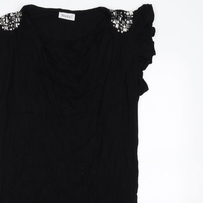 Womens UK Size L Yessica Black Basic Blouse