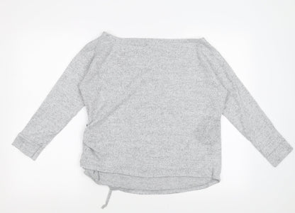 Boohoo Womens Grey   Pullover Jumper Size 10  - Floral Embroidery