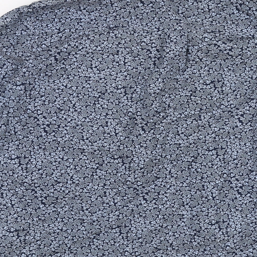 Rugged Outdoor Mens Blue Floral   Button-Up Size M