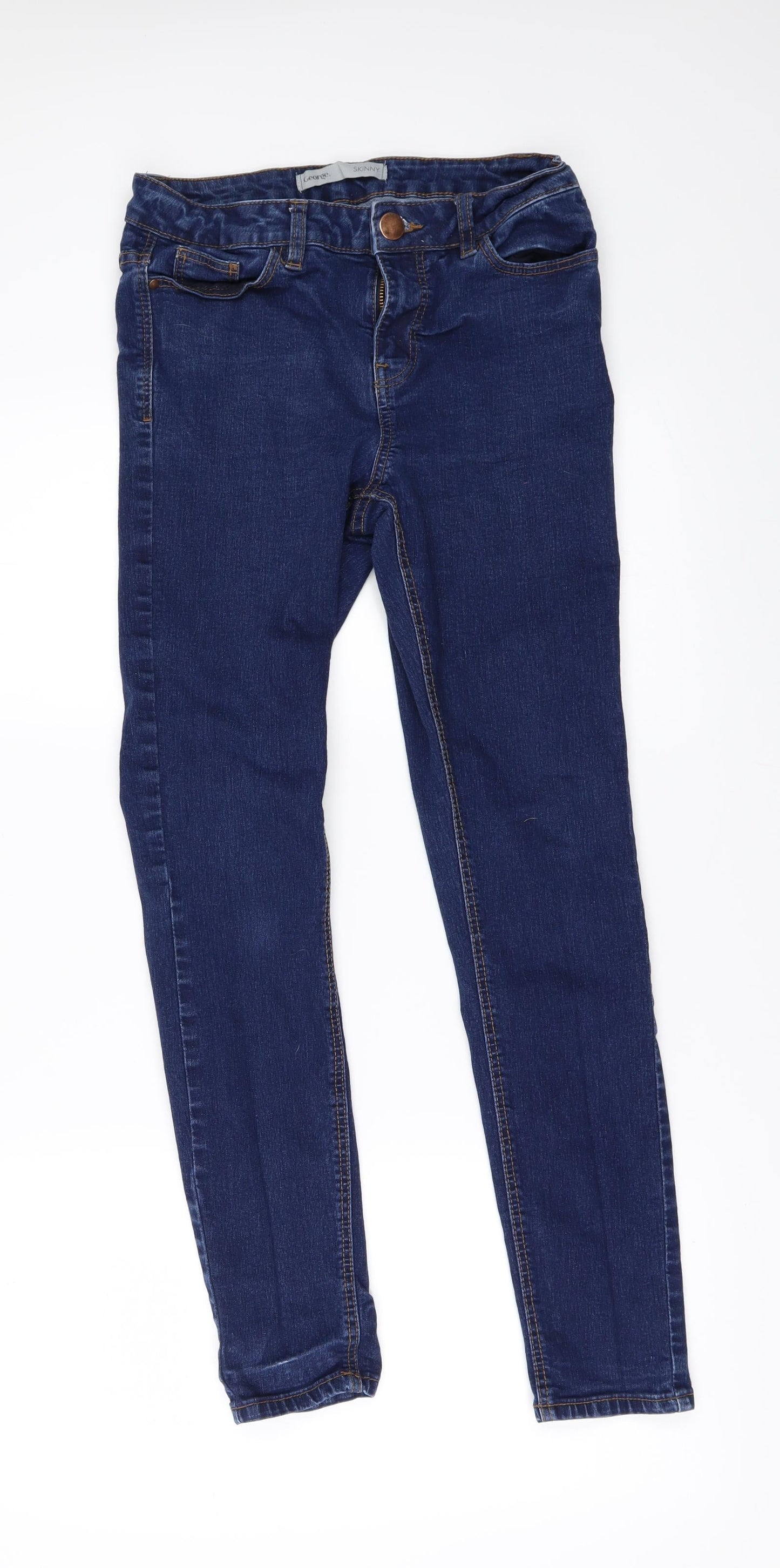 George Womens Blue  Denim Skinny Jeans Size 10 L28 in