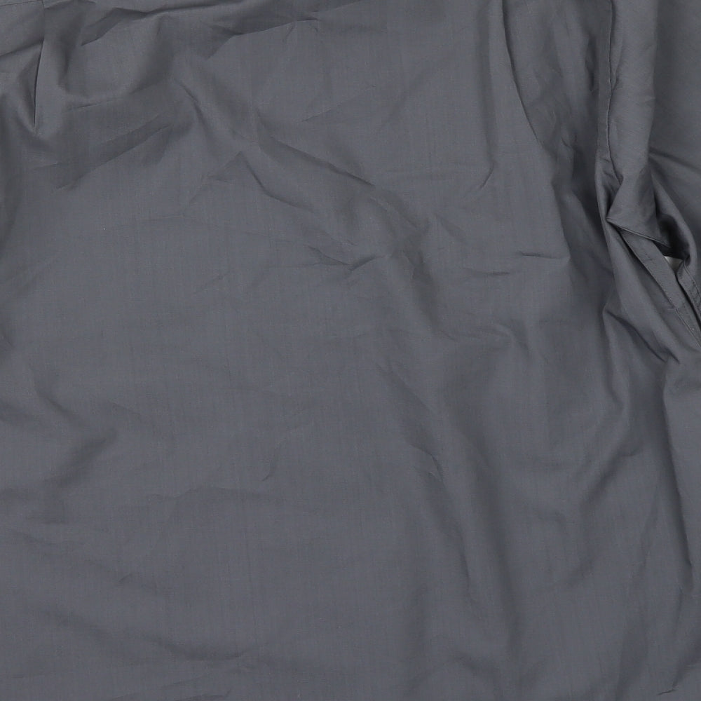 Mens UK Size 15 Marks and Spencer Grey  Button-Up Long Sleeve Casual Shirt
